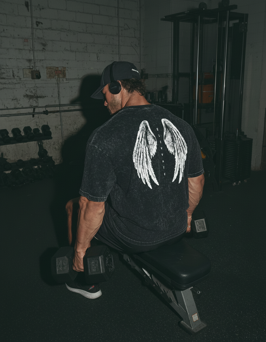 STONEWASHED OVERSIZED BOXY GRAPHIC TEE